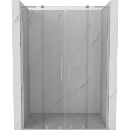 Mexen Velar L Duo slankiojamos dušo durys 150 cm, skaidrios, šlifuotas nikelis - 871-150-003-02-97