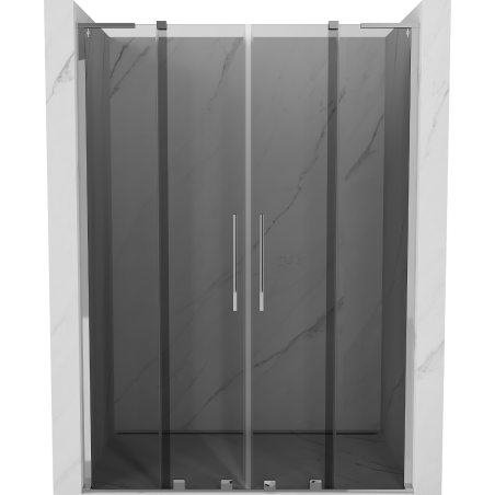 Mexen Velar L Duo stumdomos dušo durys 160 cm, grafitas, chromas - 871-160-003-42-01