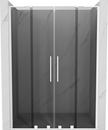 Mexen Velar L Duo stumdomos dušo durys 160 cm, grafitas, baltos - 871-160-003-42-20