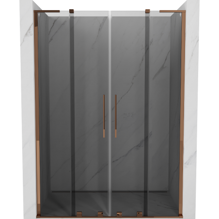 Mexen Velar L Duo stumdomos dušo durys 140 cm, grafitas, rožinis auksas - 871-140-003-42-60