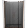Mexen Velar L Duo stumdomos dušo durys 150 cm, grafitinė, rožinio aukso - 871-150-003-42-60