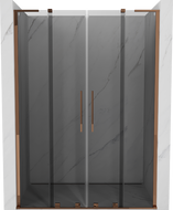 Mexen Velar L Duo stumdomos dušo durys 150 cm, grafitinė, rožinio aukso - 871-150-003-42-60