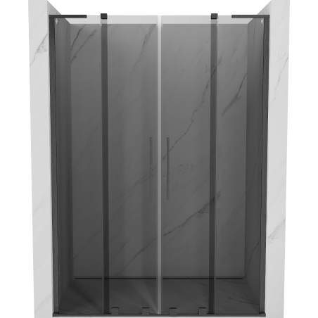 Mexen Velar L Duo stumdomos dušo durys 160 cm, grafitas, šlifuota „gun gray“ - 871-160-003-42-66