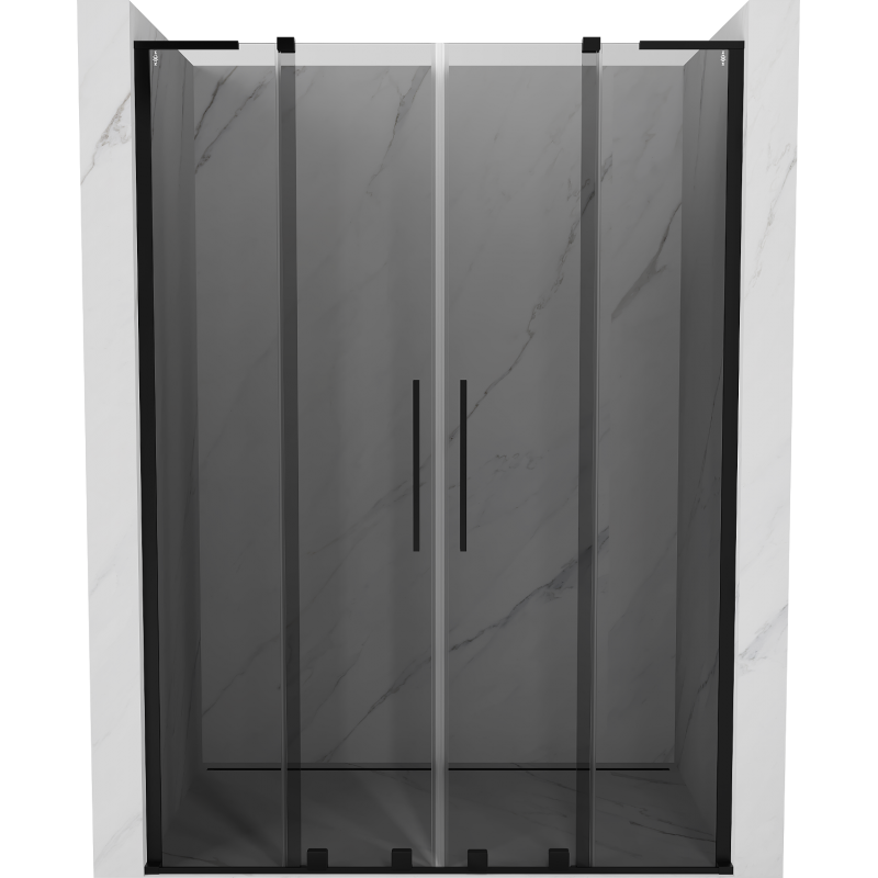Mexen Velar L Duo stumdomos dušo durys 160 cm, grafitas, juodos - 871-160-003-42-70