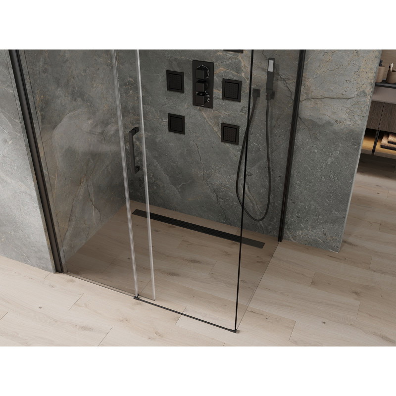 Mexen Omega stumdomas dušo kabinas 110 x 70 cm, skaidrus, juodas - 825-110-070-70-00
