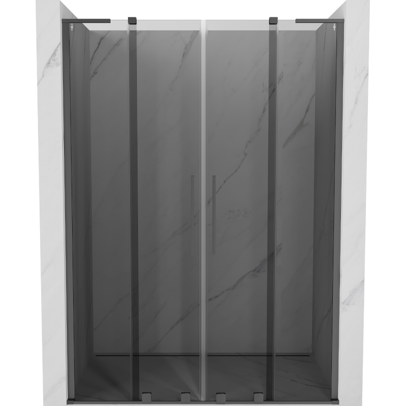 Mexen Velar L Duo stumdomos dušo durys 160 cm, grafitas, ginklų metalas - 871-160-003-42-95