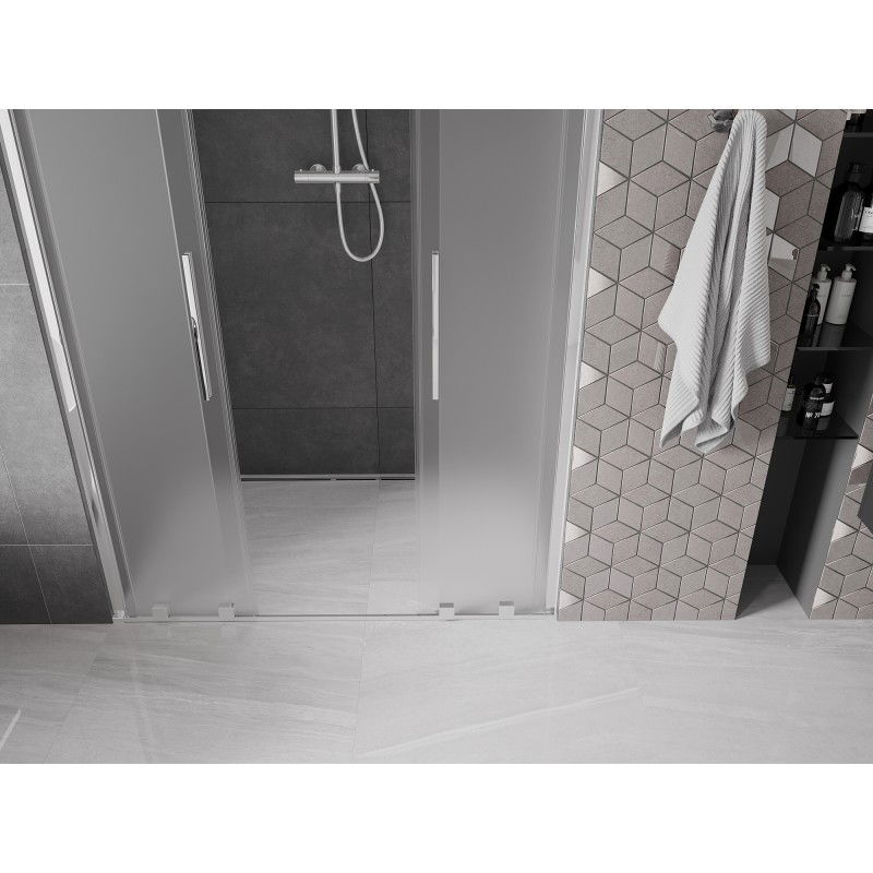 Mexen Velar L Duo stumdomos dušo durys 160 cm, matinė, chromas - 871-160-003-32-01