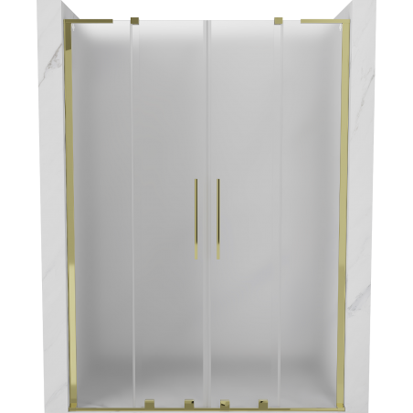 Mexen Velar L Duo slankiojančios dušo durys 150 cm, matinės, auksinės - 871-150-003-32-50