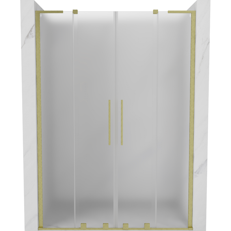 Mexen Velar L Duo slankiojančios dušo durys 140 cm, matinės, auksinės šlifuotos - 871-140-003-32-55
