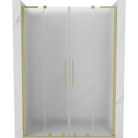 Mexen Velar L Duo slankiojančios dušo durys 140 cm, matinės, auksinės šlifuotos - 871-140-003-32-55