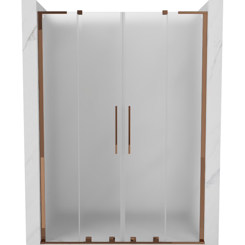 Mexen Velar L Duo stumdomos dušo durys 150 cm, matinės, rožinis auksas - 871-150-003-32-60