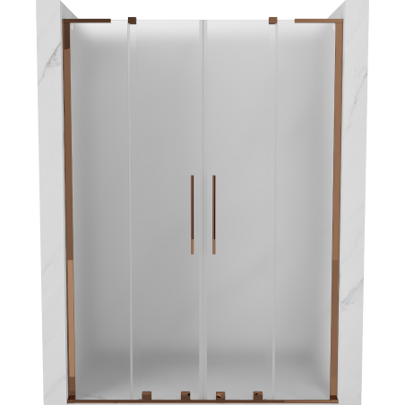 Mexen Velar L Duo stumdomos dušo durys 160 cm, matinės, rausvas auksas - 871-160-003-32-60