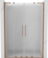 Mexen Velar L Duo stumdomosios dušo durys 150 cm, matinė, šepečiu poliruotas varis - 871-150-003-32-65