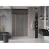 Mexen Velar L Duo stumdomos dušo durys 160 cm, matinės, šlifuotas varis - 871-160-003-32-65