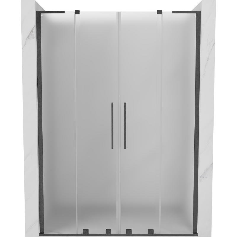 Mexen Velar L Duo stumdomos dušo durys 150 cm, matinės, šepečiuoti Gun Gray - 871-150-003-32-66