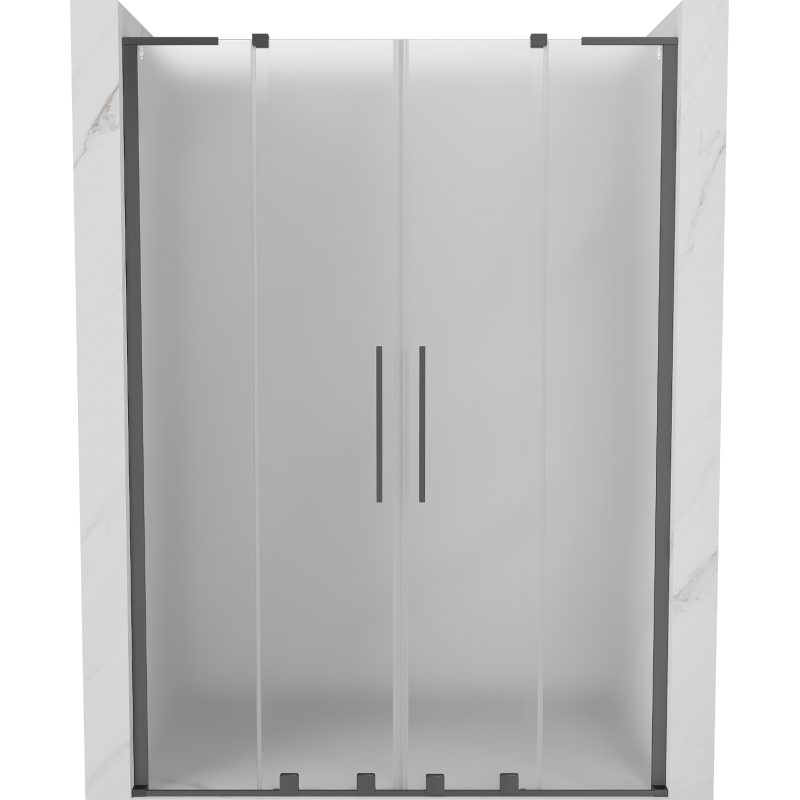 Mexen Velar L Duo slankiojančios dušo durys 160 cm, šerkšnas, ginklo metalas - 871-160-003-32-95