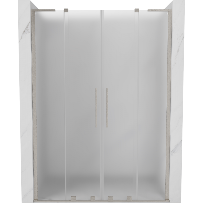 Mexen Velar L Duo slankiojamos dušo durys 150 cm, matinės, šlifuotas nikelis - 871-150-003-32-97