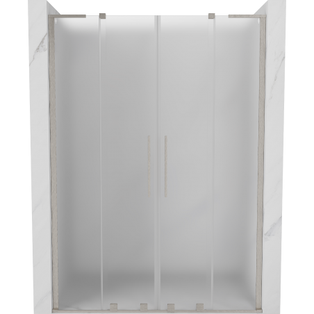 Mexen Velar L Duo slankiojamos dušo durys 150 cm, matinės, šlifuotas nikelis - 871-150-003-32-97