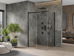 Mexen Omega stumdoma dušo kabina 120 x 90 cm, Skaidrus, Juoda - 825-120-090-70-00