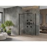 Mexen Omega stumdomomis durimis dušo kabina 130 x 70 cm, skaidri, juoda - 825-130-070-70-00