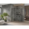 Mexen Omega stumdomomis durimis dušo kabina 130 x 70 cm, skaidri, juoda - 825-130-070-70-00