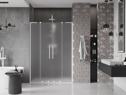 Mexen Velar L Duo slankiojamos dušo durys 160 cm, matinės, baltos - 871-160-003-32-20