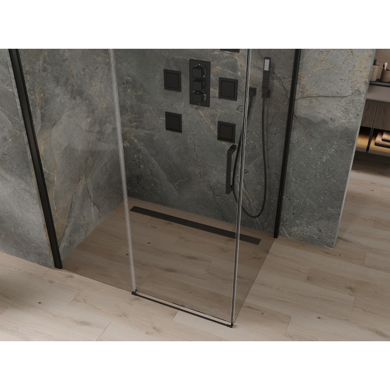 Mexen Omega stumdoma dušo kabina 130 x 80 cm, skaidri, juoda - 825-130-080-70-00