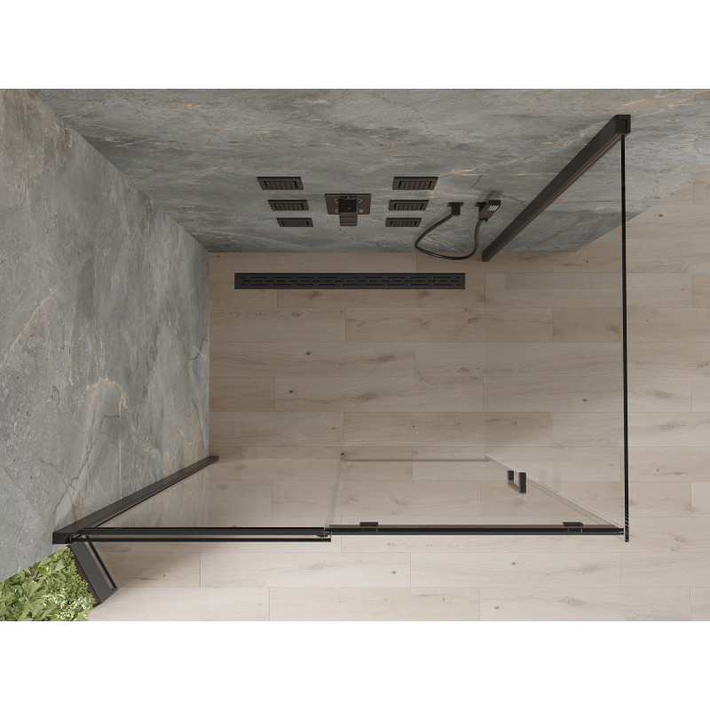 Mexen Omega stumdomos dušo kabina 130 x 90 cm, permatomas, juoda - 825-130-090-70-00