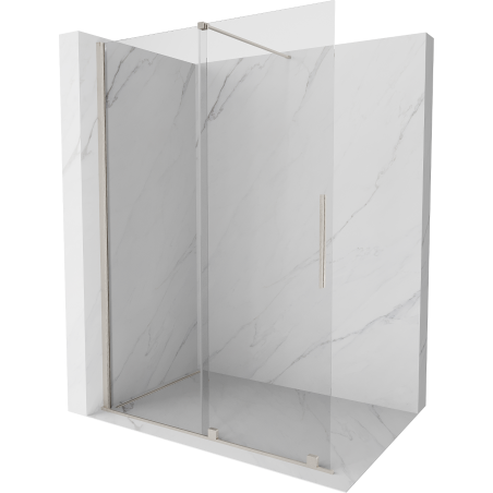 Mexen Velar stumdomoji dušo siena Walk-in 140 x 200 cm, skaidri 8 mm, šlifuotas nikelis - 871-140-000-03-97