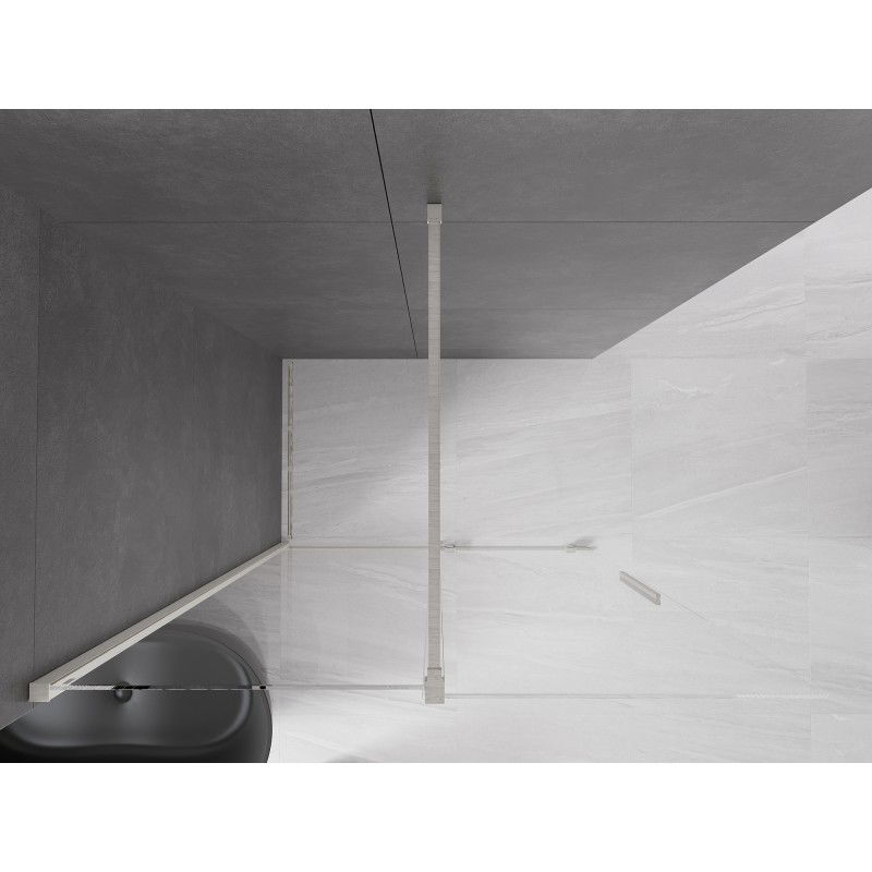 Mexen Velar Stumdomos dušo sienelės Walk-in 130 x 200 cm, permatomos 8 mm, šlifuotas nikelis - 871-130-000-03-97