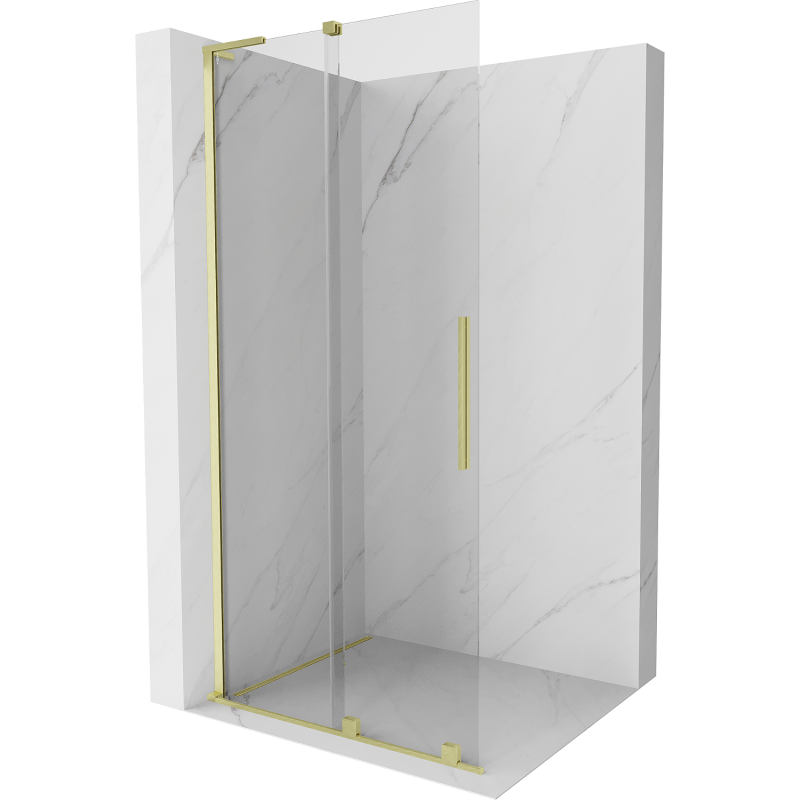 Mexen Velar L stumdomas dušo sienelė Walk-in 100 x 200 cm, skaidrus 8 mm, auksinis šepečiuotas - 871-100-003-03-55