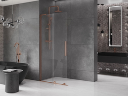 Mexen Velar L stumdomoji dušo sienelė, Walk-in 120 x 200 cm, skaidri 8 mm, rožinio aukso - 871-120-003-03-60