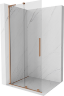 Mexen Velar L stumdomos Walk-in dušo sienelės 90 x 200 cm, skaidri 8 mm, šlifuotas varis - 871-090-003-03-65