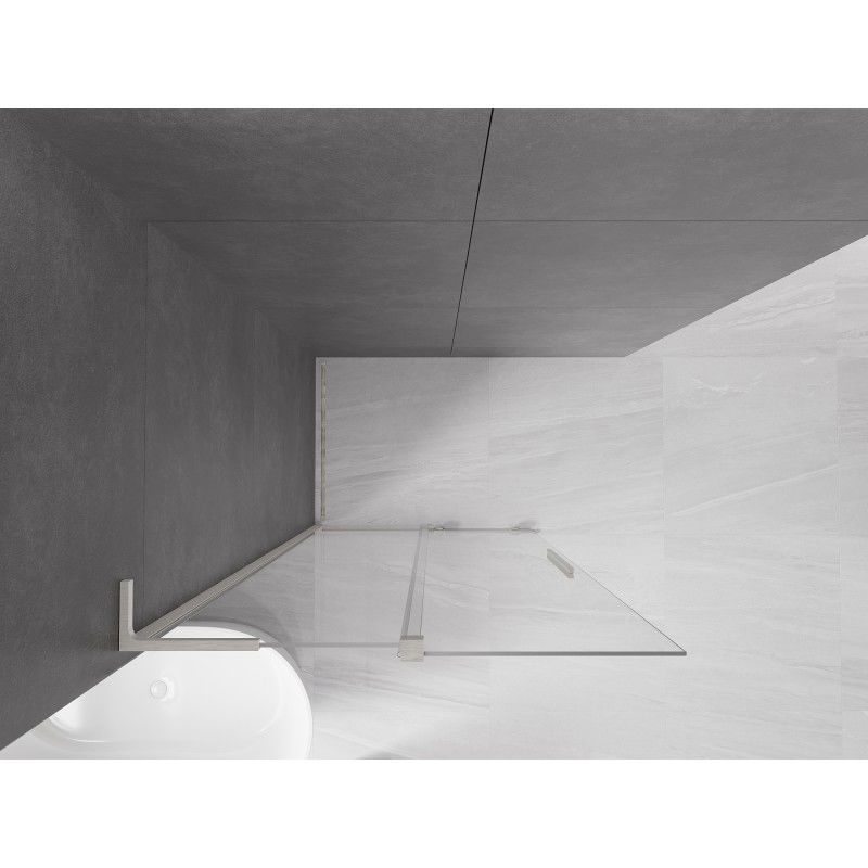 Mexen Velar L Stumdomos dušo sienelės Walk-in 120 x 200 cm, skaidrios 8 mm, šlifuotas nikelis - 871-120-003-03-97