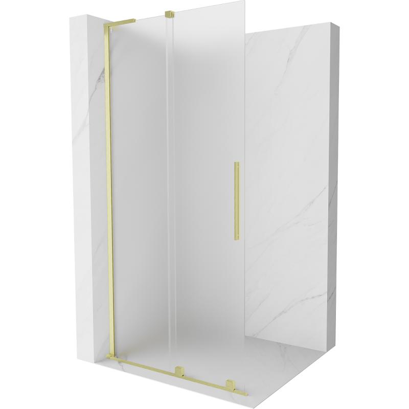 Mexen Velar L Stumdomas dušo sienelė Walk-in 90 x 200 cm, šerkšnas 8 mm, auksinis šepečiuotas - 871-090-003-33-55