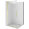 Mexen Velar L Stumdomas dušo sienelė Walk-in 90 x 200 cm, šerkšnas 8 mm, auksinis šepečiuotas - 871-090-003-33-55