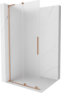 Mexen Velar L slankiojanti dušo siena Walk-in 110 x 200 cm, matinė 8 mm, šlifuota varis - 871-110-003-33-65