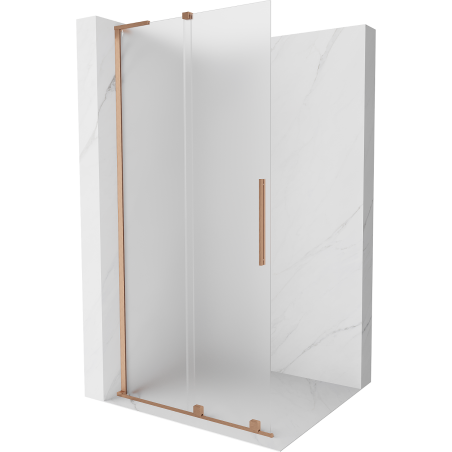 Mexen Velar L stumdomosios dušo sienelės Walk-in 120 x 200 cm, matinės 8 mm, šepečiu valyta varis - 871-120-003-33-65