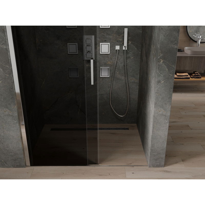 Mexen Omega slankiojančios dušo durys 100 cm, grafitas, chromas - 825-100-000-01-40