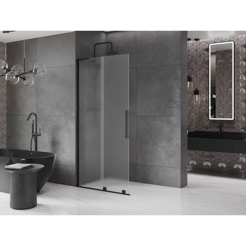 Mexen Velar L stumdomoji dušo sienelė Walk-in 120 x 200 cm, matinė 8 mm, juoda - 871-120-003-33-70