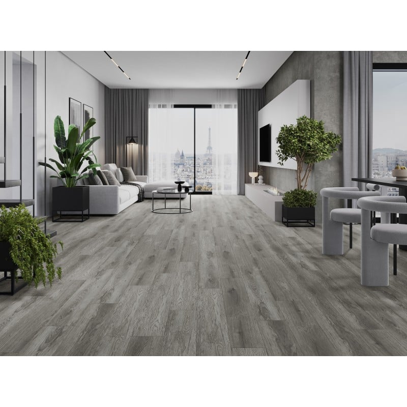 Mexen Claremont vinilinių plokščių pavyzdys 1240 x 182 mm SPC 6,5 mm, IXPE pagrindas 1,5 mm, 4 V-Fuga, Ąžuolas - F1039-S