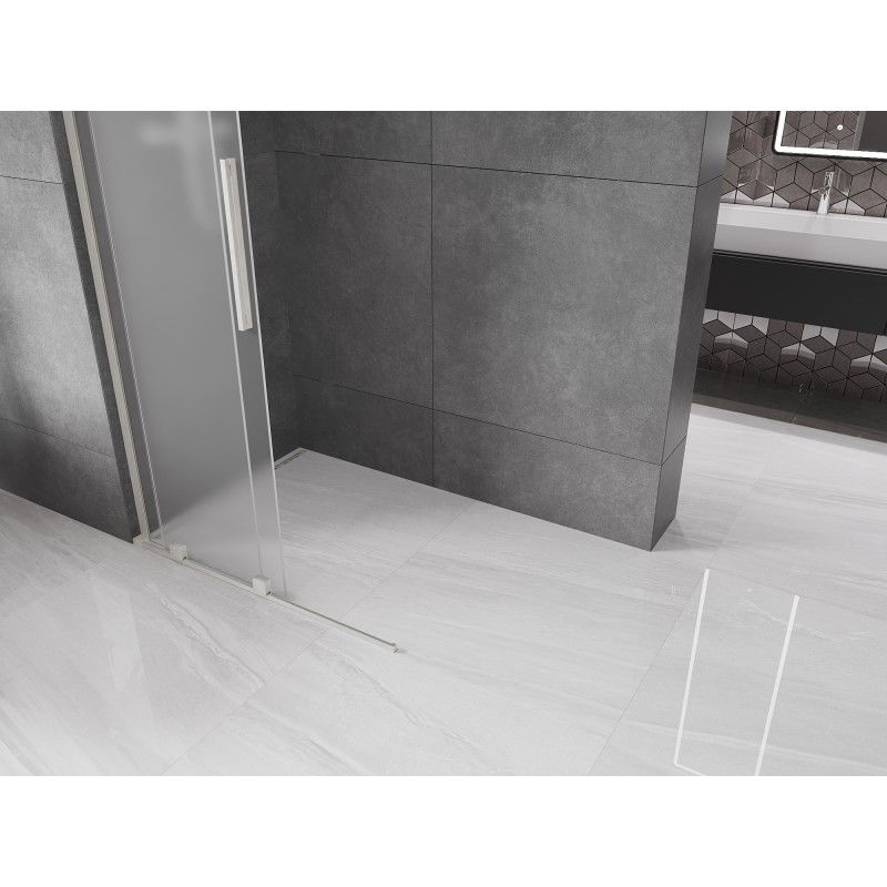 Mexen Velar L stumdomoji dušo siena Walk-in 110 x 200 cm, matinė 8 mm, šlifuotas nikelis - 871-110-003-33-97