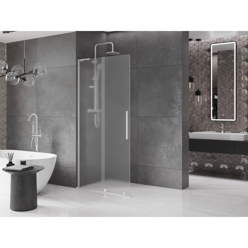 Mexen Velar L stumdomoji dušo siena Walk-in 110 x 200 cm, matinė 8 mm, šlifuotas nikelis - 871-110-003-33-97