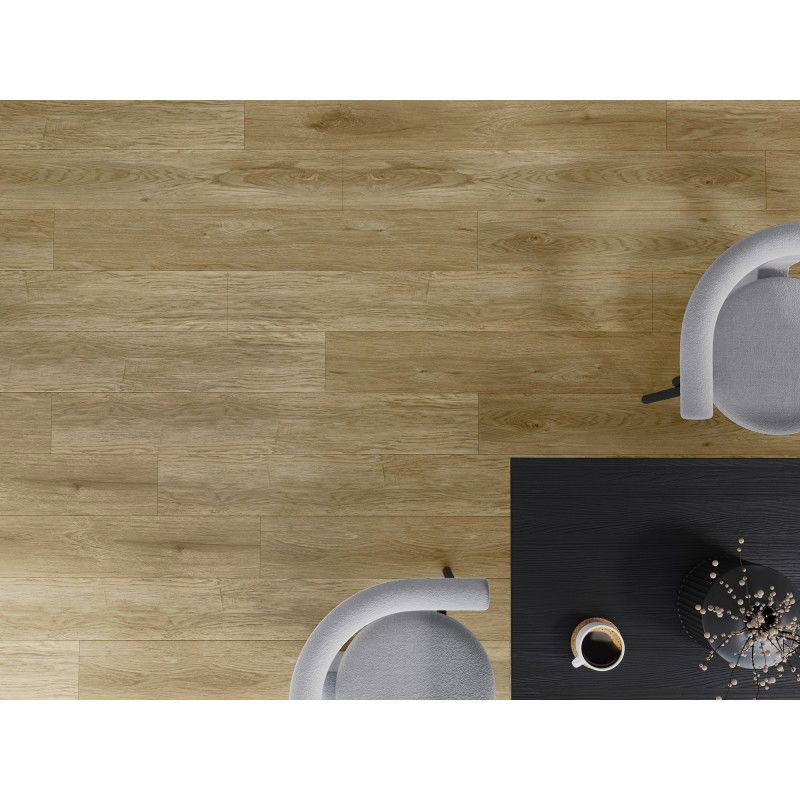 Mexen Manhattan vinilo plokščių pavyzdys 1240 x 182 mm SPC 6,5 mm, IXPE pagrindas 1,5 mm, 4 V-Fuga, Ąžuolas - F1041-S