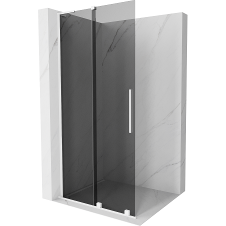 Mexen Velar L Stumdomoji dušo siena Walk-in 90 x 200 cm, grafitas 8 mm, balta - 871-090-003-43-20