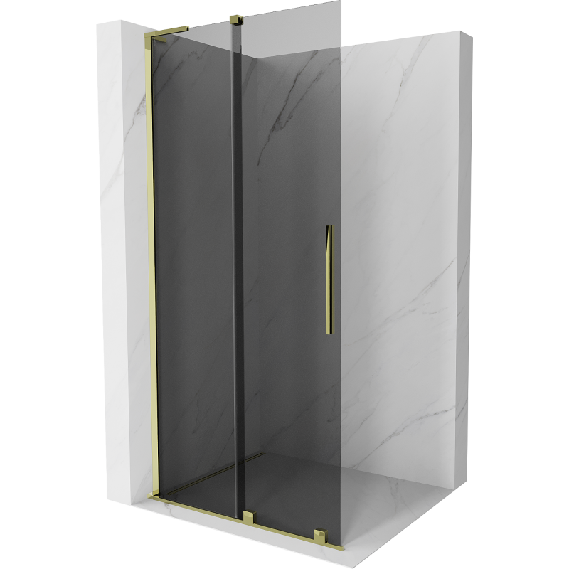 Mexen Velar L stumdomoji dušo sienelė Walk-in 90 x 200 cm, grafitas 8 mm, auksinė - 871-090-003-43-50