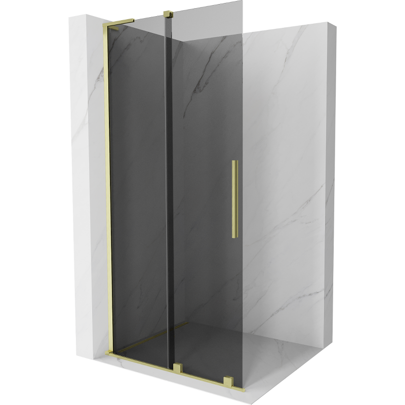 Mexen Velar L slankiojama dušo siena Walk-in 90 x 200 cm, grafitas 8 mm, auksinė šlifuota - 871-090-003-43-55