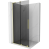 Mexen Velar L slankiojama dušo siena Walk-in 90 x 200 cm, grafitas 8 mm, auksinė šlifuota - 871-090-003-43-55