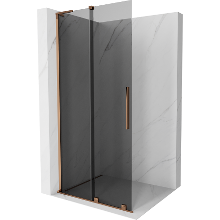 Mexen Velar L stumdomos dušo sienelė Walk-in 100 x 200 cm, grafitas 8 mm, rožinis auksas - 871-100-003-43-60