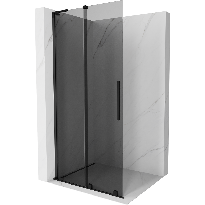 Mexen Velar L slankiojanti dušo siena Walk-in 100 x 200 cm, grafitas 8 mm, juoda - 871-100-003-43-70